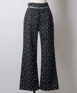 【GIUNON】side belt flower pants / サイドベルトフラワーパンツ
