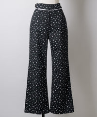 【GIUNON】side belt flower pants / サイドベルトフラワーパンツ