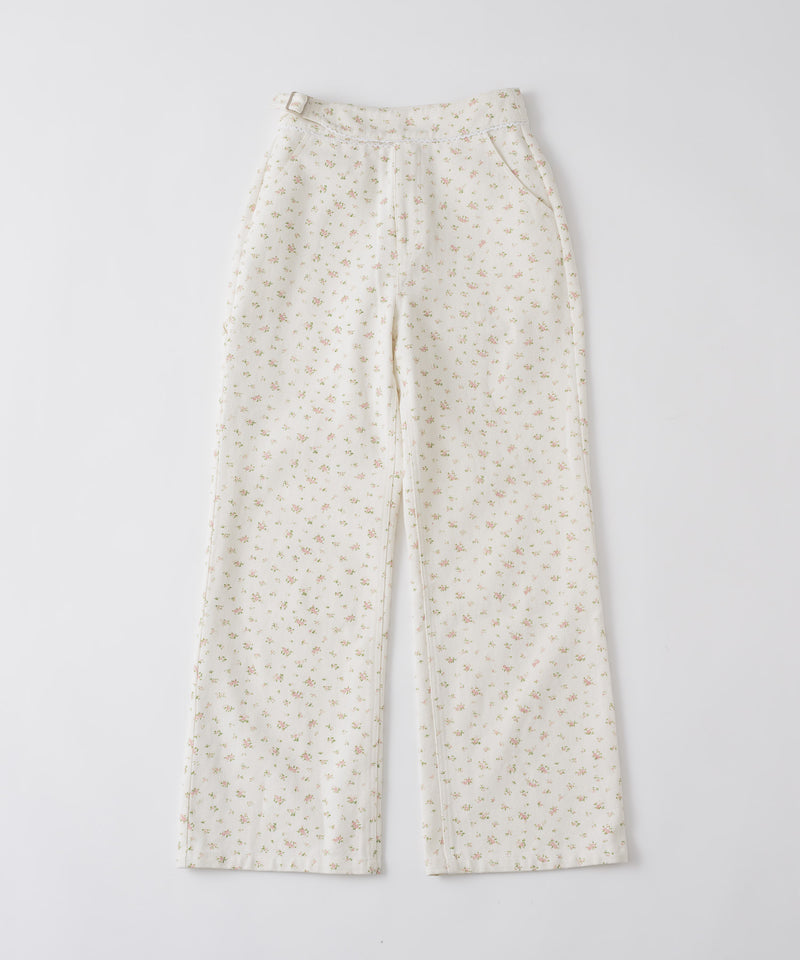 GIUNON】side belt flower pants / サイドベルトフラワーパンツ – LA
