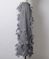 【予約開始待ち】【J1U by LA BELLE ETUDE】many ribbon denim skirt