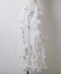 【予約開始待ち】【J1U by LA BELLE ETUDE】many ribbon denim skirt