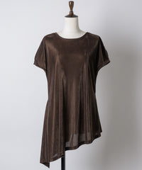 【予約】2wayシアーベロアアシンメトリーTOPS