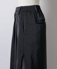 【予約】深スリットコンシール×レースデザインワイドパンツ