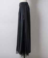 【予約】深スリットコンシール×レースデザインワイドパンツ