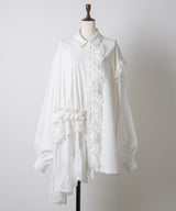 【予約10%OFF】【J1U by LA BELLE ETUDE】レトロレースアシメデザインシャツ