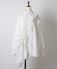 【予約10%OFF】【J1U by LA BELLE ETUDE】レトロレースアシメデザインシャツ