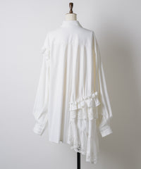 【予約10%OFF】【J1U by LA BELLE ETUDE】レトロレースアシメデザインシャツ