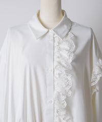 【予約10%OFF】【J1U by LA BELLE ETUDE】レトロレースアシメデザインシャツ