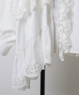 【予約10%OFF】【J1U by LA BELLE ETUDE】レトロレースアシメデザインシャツ