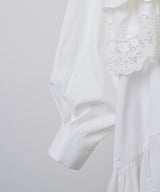 【予約10%OFF】【J1U by LA BELLE ETUDE】レトロレースアシメデザインシャツ