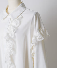 【予約10%OFF】【J1U by LA BELLE ETUDE】レトロレースアシメデザインシャツ