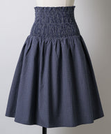 【GIUNON】shirring midi check skirt / シャーリングミディチェックスカート