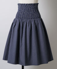 【GIUNON】shirring midi check skirt / シャーリングミディチェックスカート