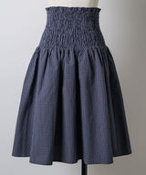 【GIUNON】shirring midi check skirt / シャーリングミディチェックスカート