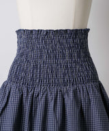 【GIUNON】shirring midi check skirt / シャーリングミディチェックスカート