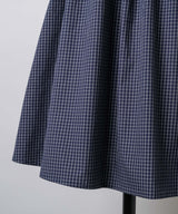【GIUNON】shirring midi check skirt / シャーリングミディチェックスカート