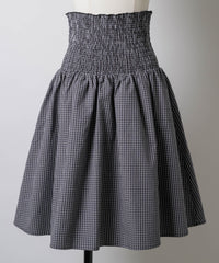 【GIUNON】shirring midi check skirt / シャーリングミディチェックスカート