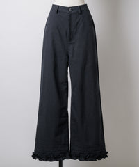 【GIUNON】hem frill wide pants / ヘムフリルワイドパンツ