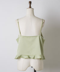【GIUNON】satin lace frill camisole / サテンレースフリルキャミソール