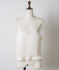 【GIUNON】satin lace frill camisole / サテンレースフリルキャミソール