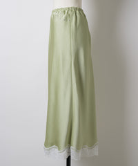 【GIUNON】satin lace long skirt / サテンレースロングスカート