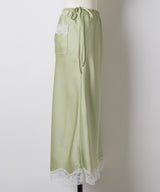 【GIUNON】satin lace long skirt / サテンレースロングスカート