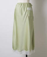 【GIUNON】satin lace long skirt / サテンレースロングスカート