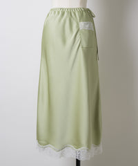 【GIUNON】satin lace long skirt / サテンレースロングスカート