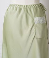 【GIUNON】satin lace long skirt / サテンレースロングスカート