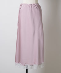 【GIUNON】satin lace long skirt / サテンレースロングスカート
