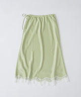 【GIUNON】satin lace long skirt / サテンレースロングスカート