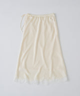 【GIUNON】satin lace long skirt / サテンレースロングスカート