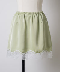 【GIUNON】satin lace mini skirt /  サテンレースミニスカート