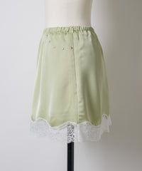 【GIUNON】satin lace mini skirt /  サテンレースミニスカート