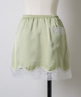 【GIUNON】satin lace mini skirt /  サテンレースミニスカート