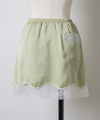 【GIUNON】satin lace mini skirt /  サテンレースミニスカート