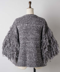 【予約】【TEN by LA BELLE ETUDE】レース刺繍MIXモチーフ×ループフリンジニットカーディガン