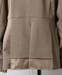 【予約開始待ち】配色ドレープパフスリーブダブルジャケット