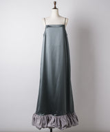 【yae】Ballon hem satin dress