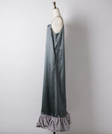 【yae】Ballon hem satin dress