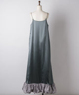 【yae】Ballon hem satin dress