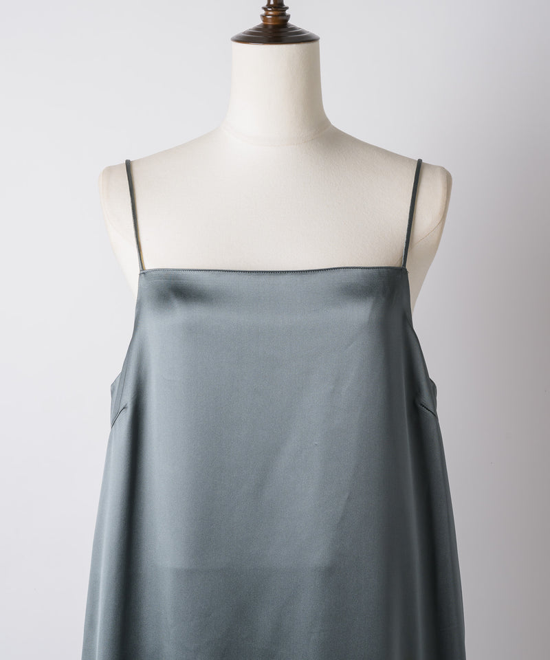 【yae】Ballon hem satin dress