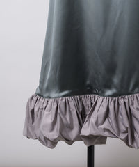 【yae】Ballon hem satin dress