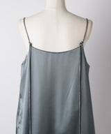 【yae】Ballon hem satin dress