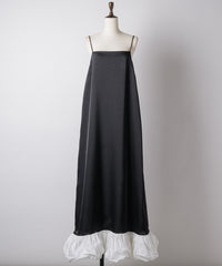 【yae】Ballon hem satin dress