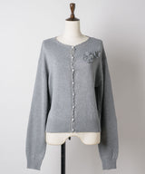 【GIUNON】flower knit cardigan / フラワーニットカーディガン