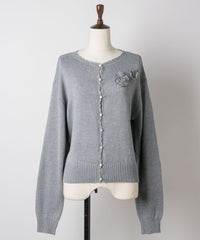 【GIUNON】flower knit cardigan / フラワーニットカーディガン