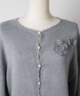 【GIUNON】flower knit cardigan / フラワーニットカーディガン