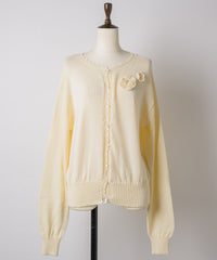 【GIUNON】flower knit cardigan / フラワーニットカーディガン