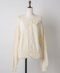 【GIUNON】flower knit cardigan / フラワーニットカーディガン